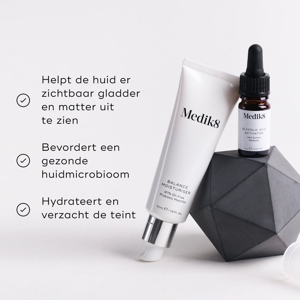 Medik8 Balance Moisturiser & Glycolic Acid Activator bienfaits