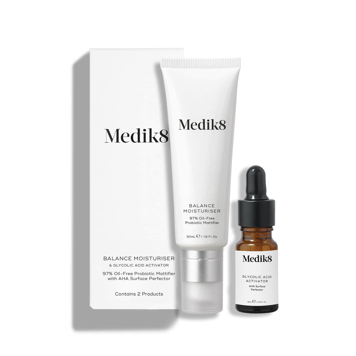 Medik8 Balance Moisturiser Glycolic Acid Activator avec étui