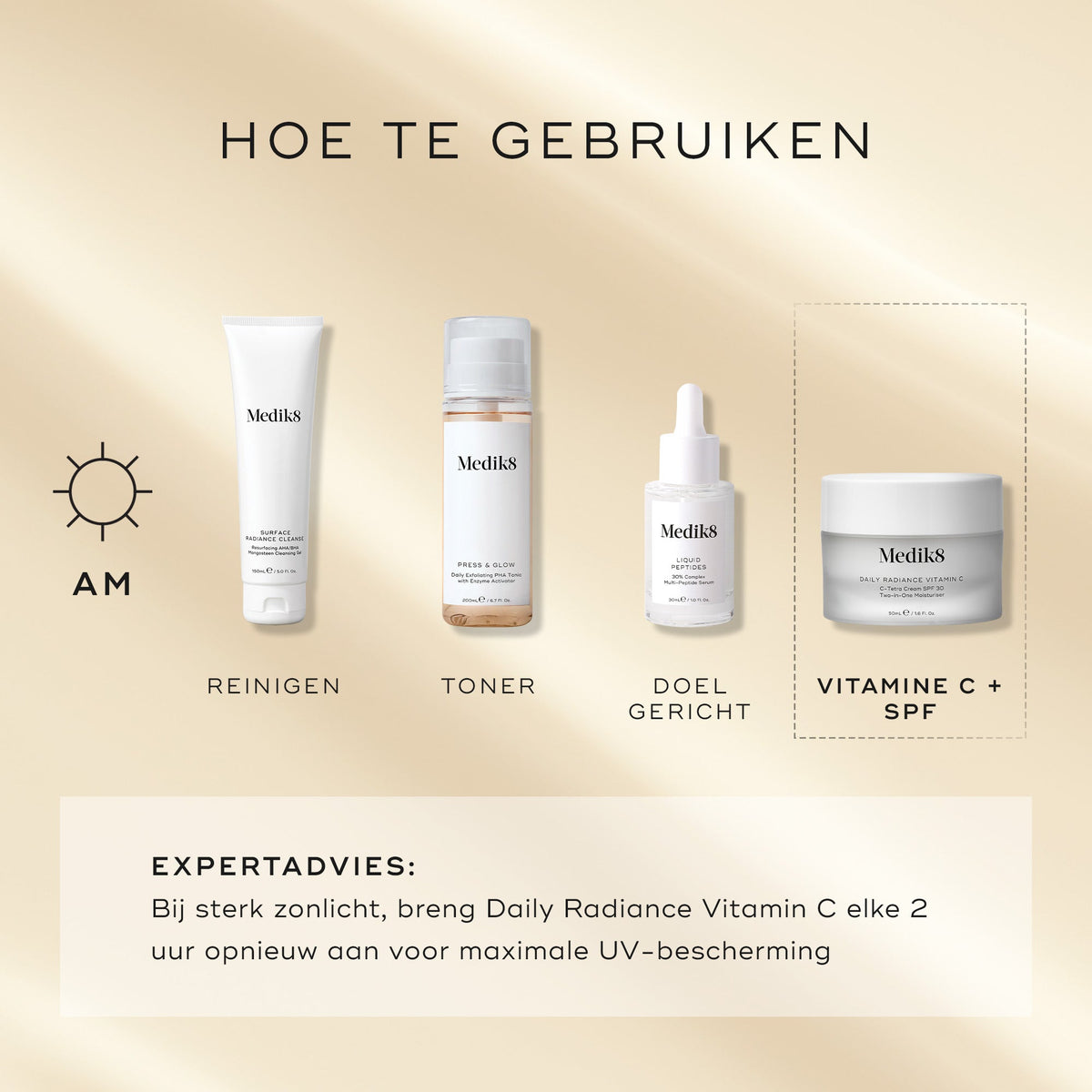 Medik8 Daily Radiance Vitamin C 50ml layering-gids