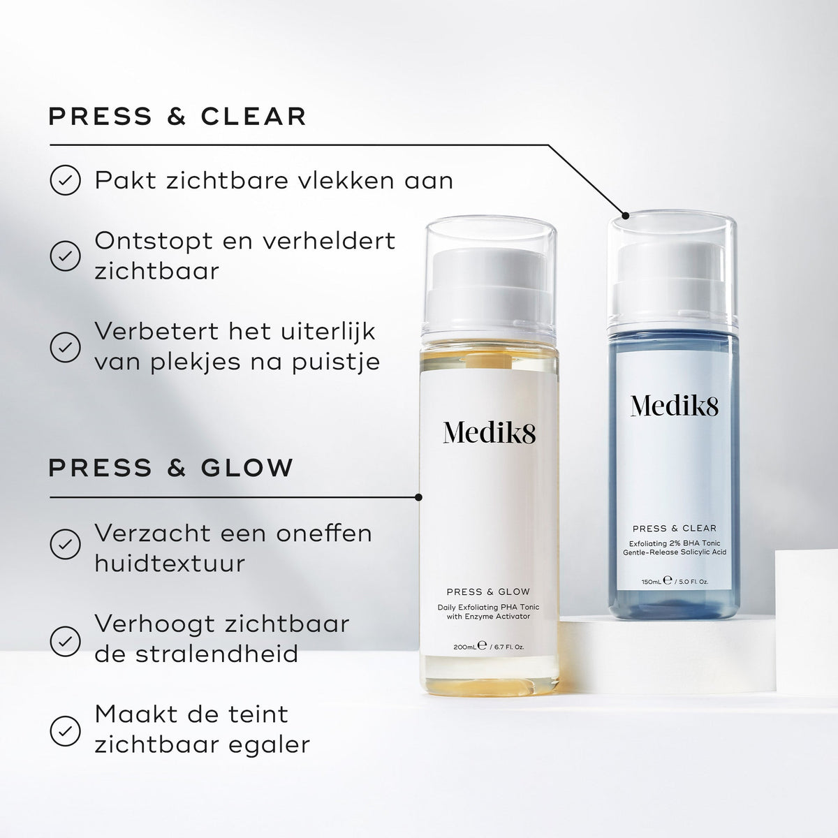 Medik8 Press & Glow Refill 200ml productlijn