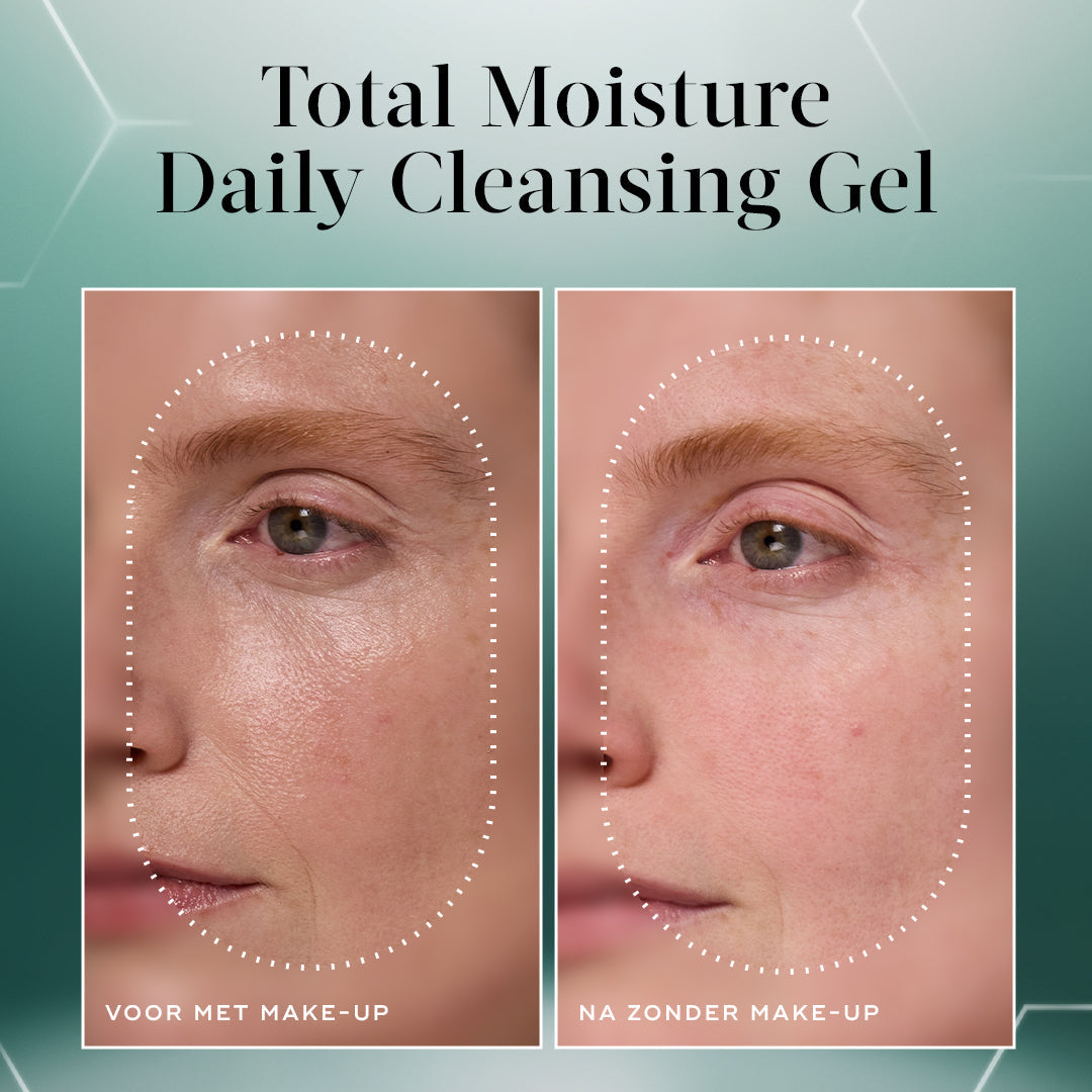 Medik8 Total Moisture Cleansing Gel 145ml avant avec maquillage et après sans maquillage