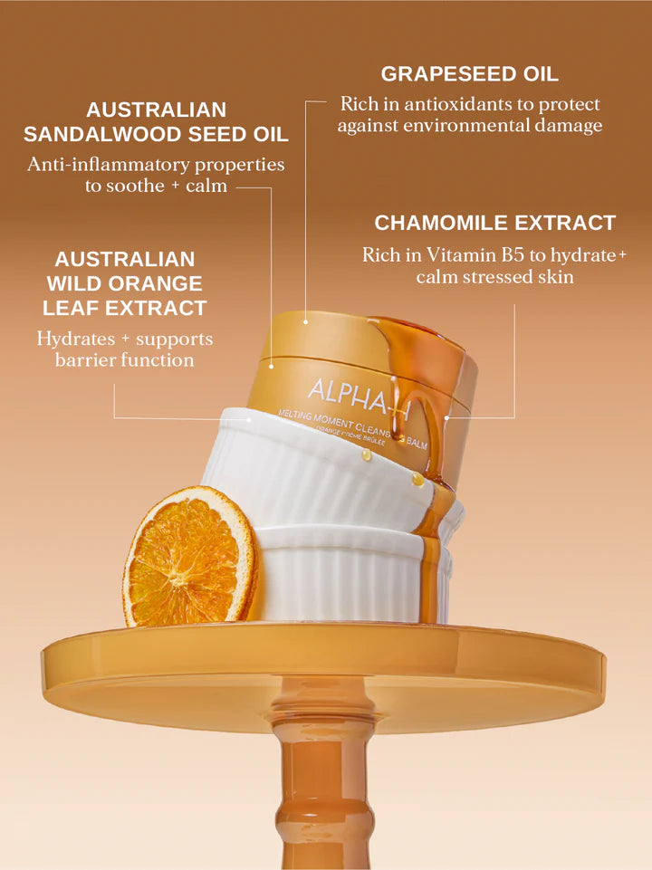 Alpha-H Melting Moment Cleansing Balm Orange Creme Brulee ingrédients