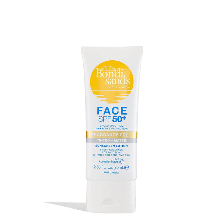 Bondi Sands Lotion Visage Quotidienne Teintée-Mate FPS 50+ Sans Parfum 75 ml