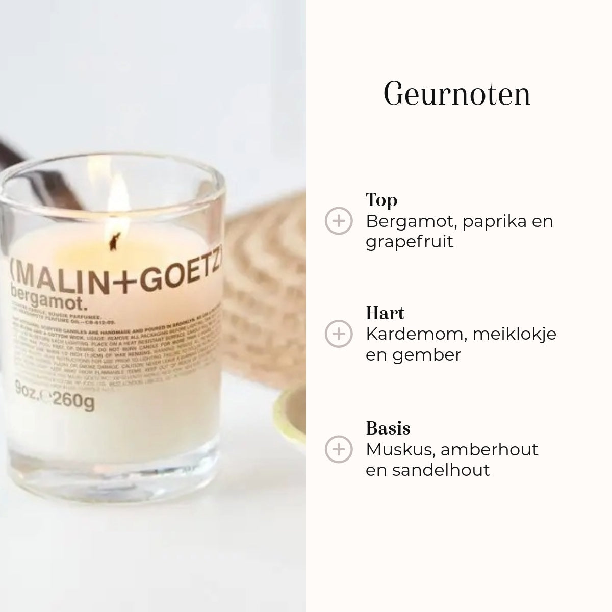 Bougie parfumée - Bergamot 255gr notes olfactives