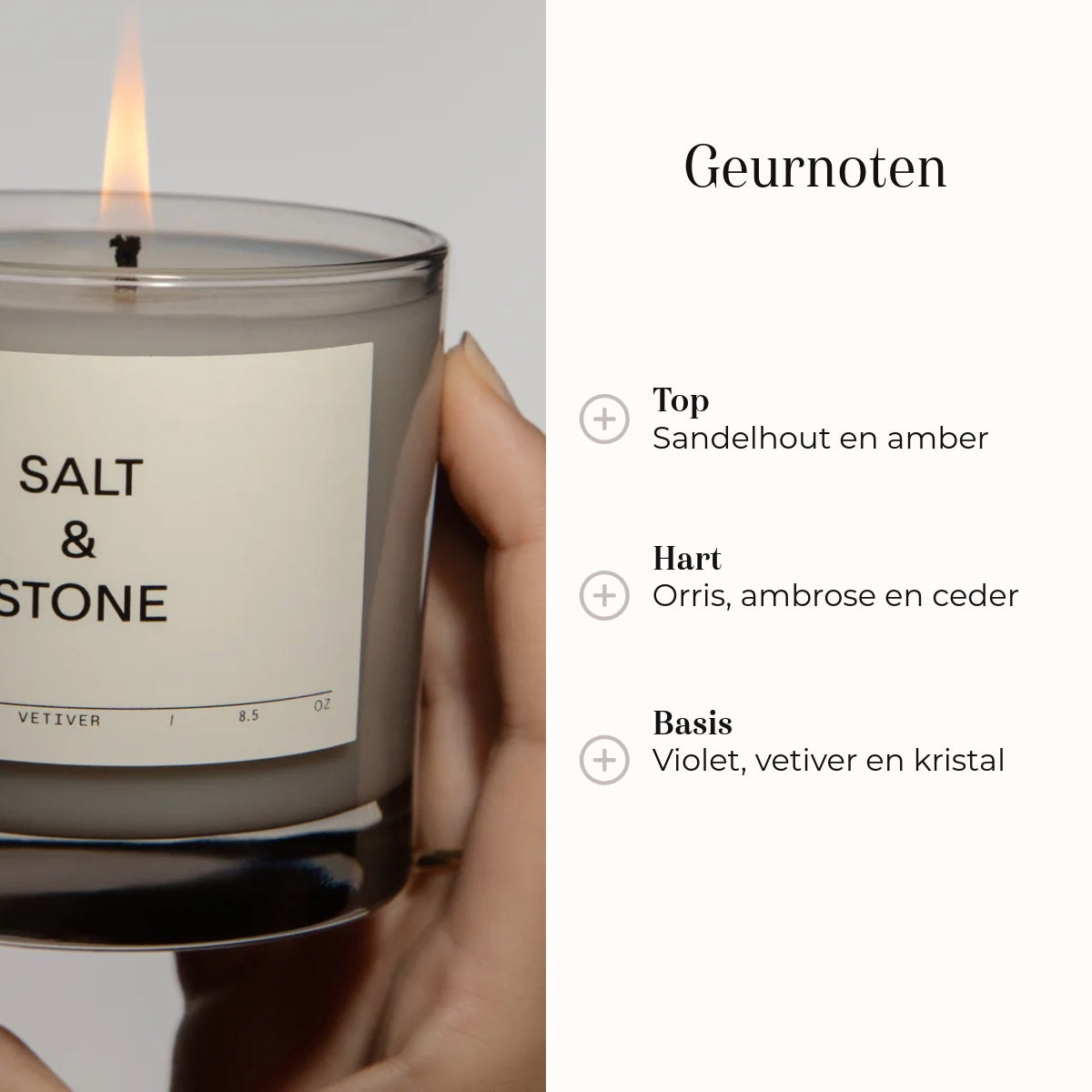 Bougie parfumée - Santal & Vetiver 240 gr notes olfactives