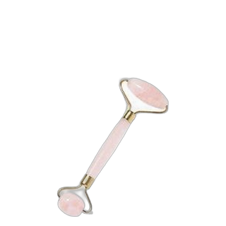 Rosé Quartz Beauty Roller In Luxury Black Pouch 8 x 20 cm