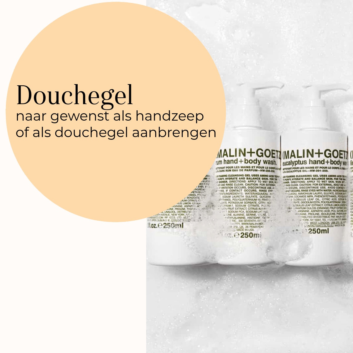 Rum Hand + Body Wash utilisation