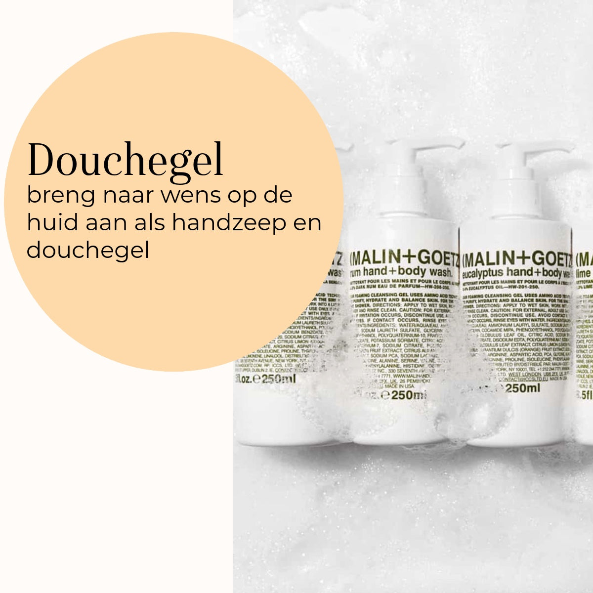 Bergamot Hand + Body Wash utilisation