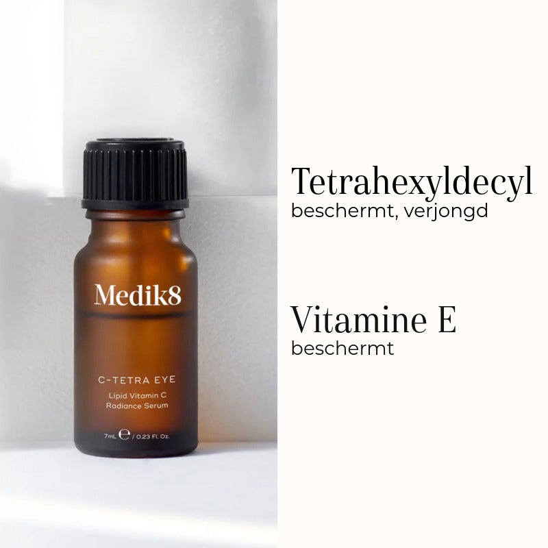 Medik8 C-Tetra Eye 7ml ingrédients tétrahexyldécyl et vitamine E
