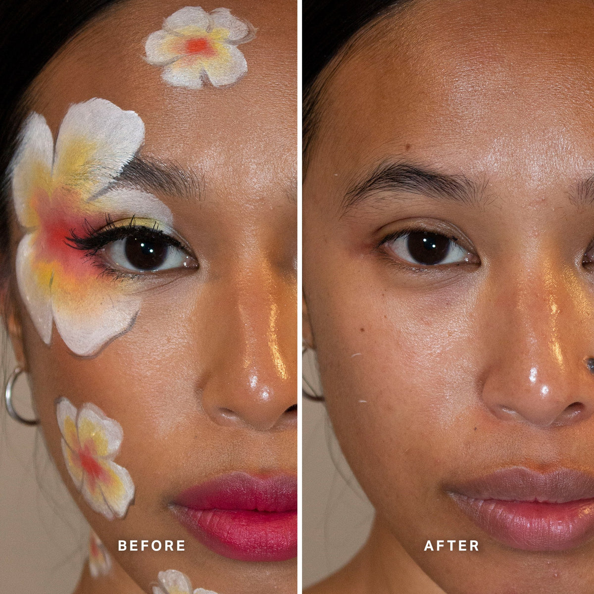 Alpha-H Melting Moment Cleansing Balm avant et après maquillage retiré