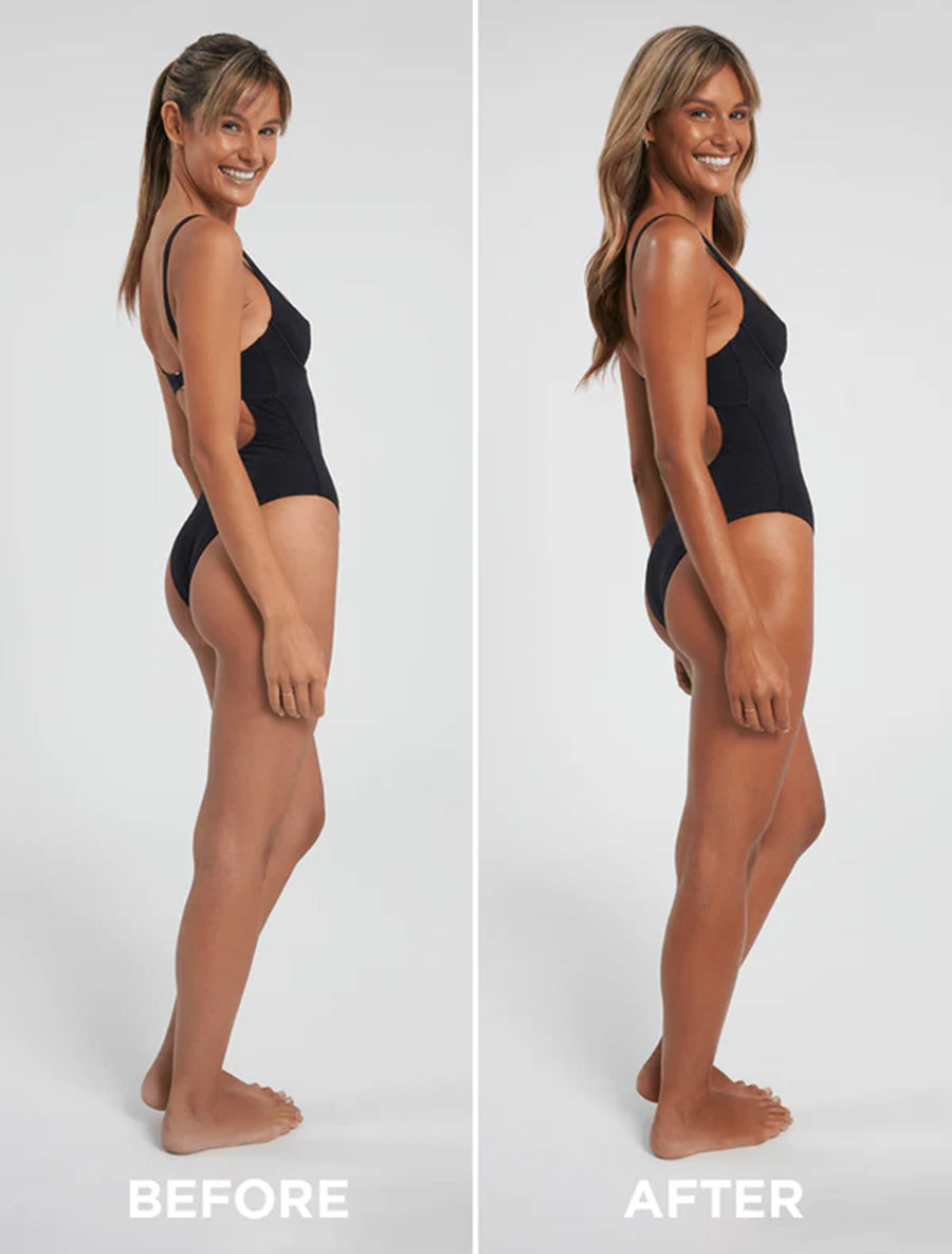Bondi Sands Stanning foam dark avant et après
