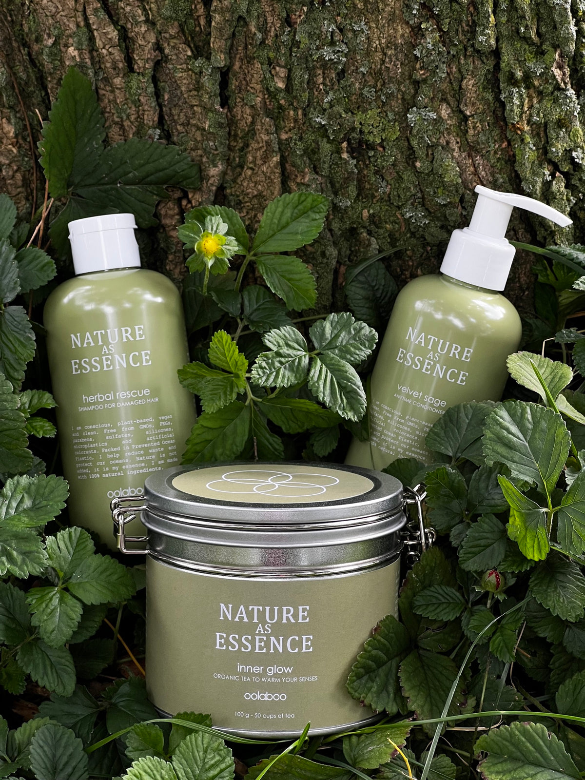 Oolaboo Nature As Essence Herbal Rescue avec les thés Velvet Sage et Inner Glow