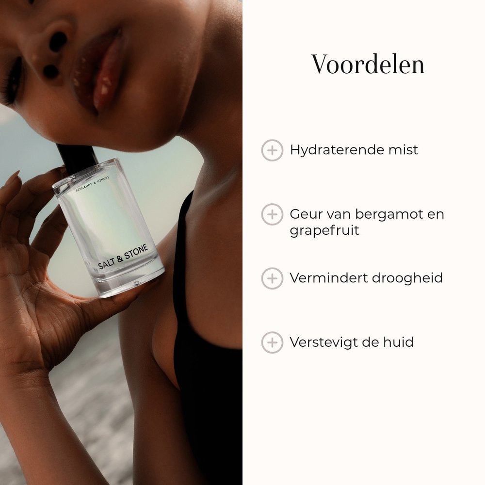 Salt & Stone Body Mist Bergamot & Hinoki 100ml voordelen met mist