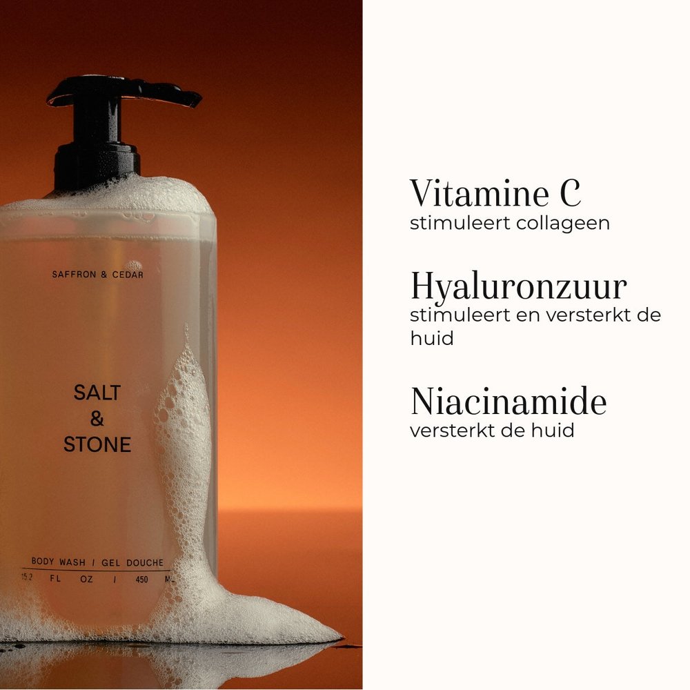 Salt & Stone Body Wash Saffron & Cedar ingrediënten